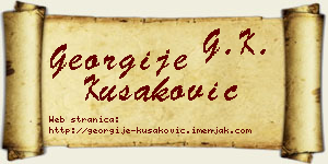 Georgije Kušaković vizit kartica